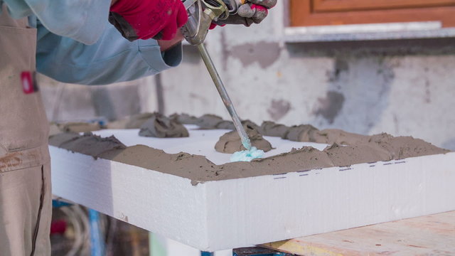 Adding propylene on Styrofoam block for wall isolation