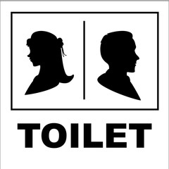 Restroom or toilet male and female sign vector illustration