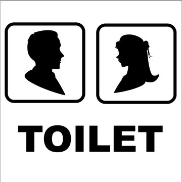 Restroom or toilet male and female sign vector illustration