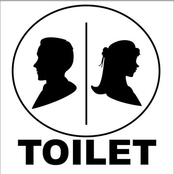 Restroom or toilet male and female sign vector illustration