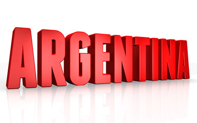 3D argentina text on white background