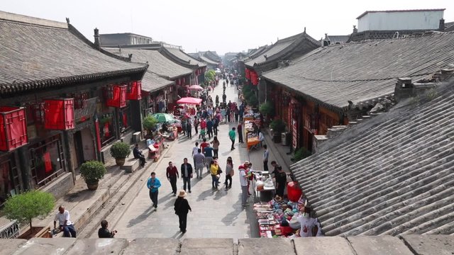 chinese in ancient city of pingyao china