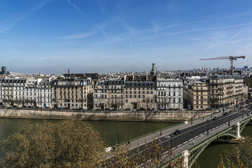 Naklejka premium Panorama of Paris. View from Arab World Institute.