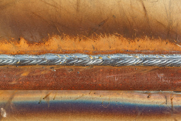 welding seam onto steel sheet metal