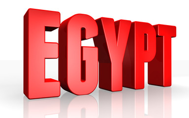 3D egypt text on white background