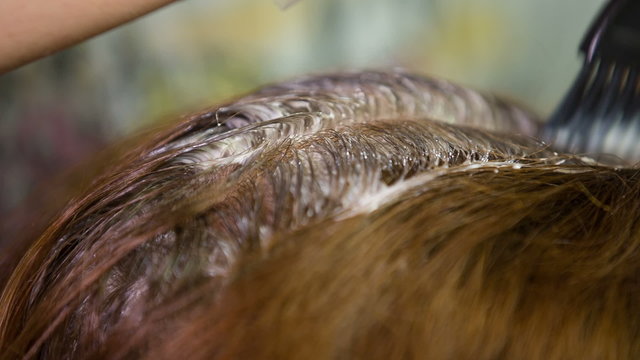 Applying Hair Color With Brush