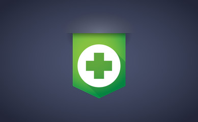 long shadow ribbon icon with a pharmacy sign