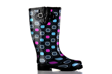 black rubber boots