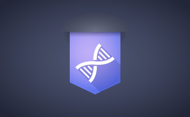 long shadow ribbon icon with a DNA sign