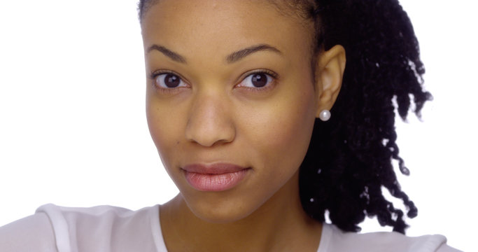 Attractive African woman looking at camera