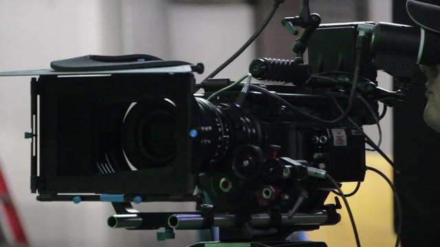 professional digital camera on film set