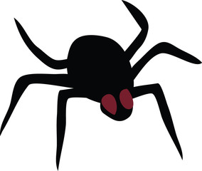 Scary creepy black spider vector