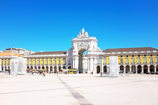 Commerce square, one of the most important landmarks of Lisbon,