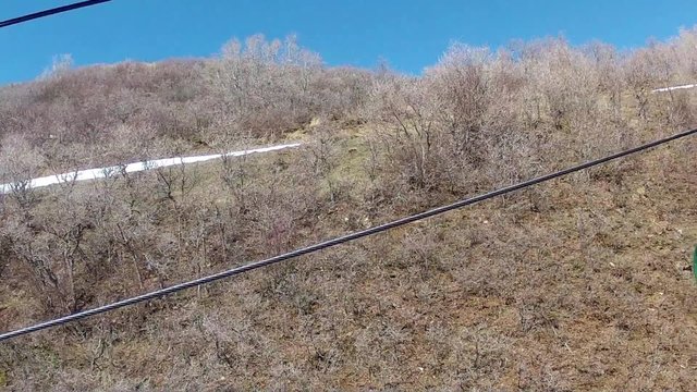 chair lift in spring skiing