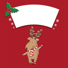 Illustration christmas with deer. Vector