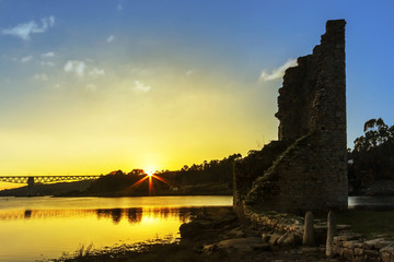 West towers at sunset