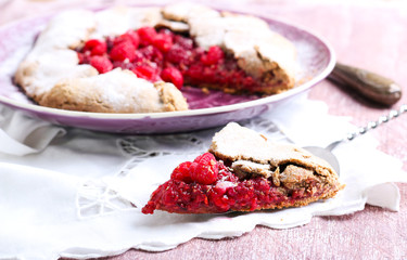 Raspberry and rosemary rustic galette