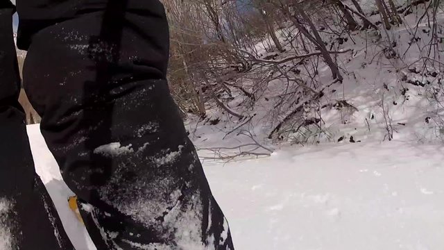 skiing through people
