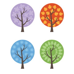 Set of illustration abstract trees. Vector