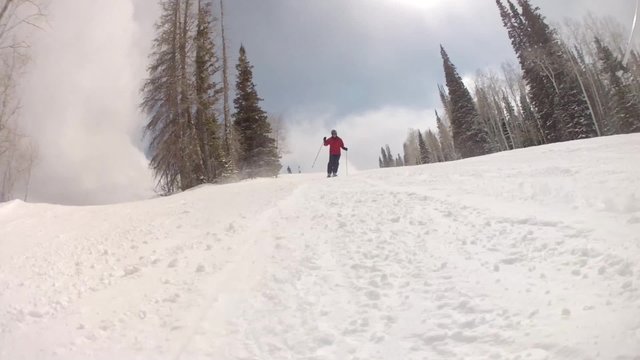 Skiing downhill at a resort 2