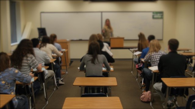 A professor teaching a class