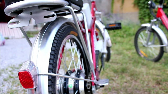 Close up on electric city bicycle
