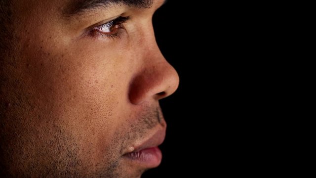 Side view of African man's face
