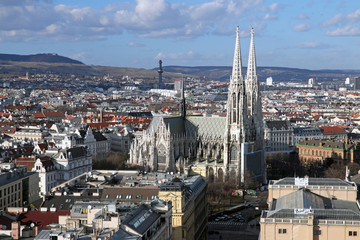 Naklejka premium Panorama of Vienna with 