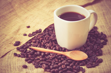 Coffee with filter effect retro vintage style