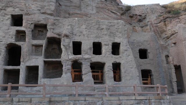 the caves at yungang grottoes in datong china