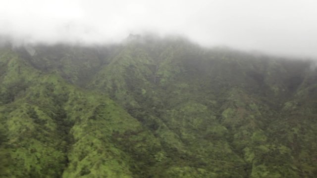 Helicopter flight over Kauai