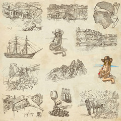 Obraz premium Corsica - An hand drawn collection on paper