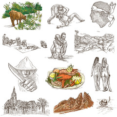 Obraz premium Corsica - An hand drawn collection on white