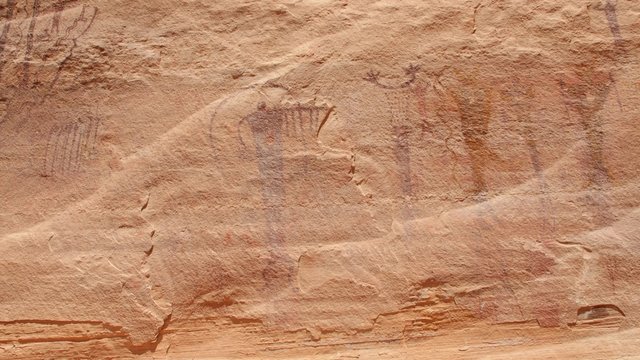 Native American Petroglyphs on Rock Wall