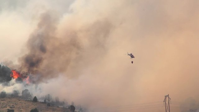 Helicopter and wildfire