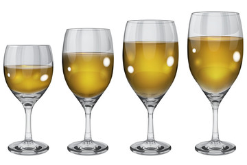 Transparent wine glasses. Translucent in vector file