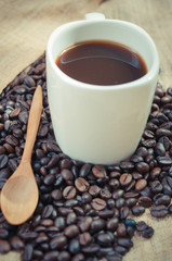 Coffee with filter effect retro vintage style