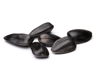 Sunflower seeds  isolated on white background close up