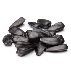 Sunflower seeds  isolated on white background close up