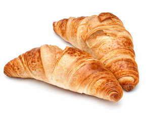 Croissant or  crescent roll isolated on white background cutout