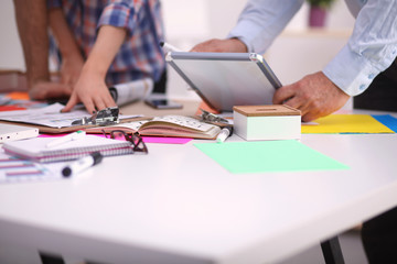 Young business people working at office on new project