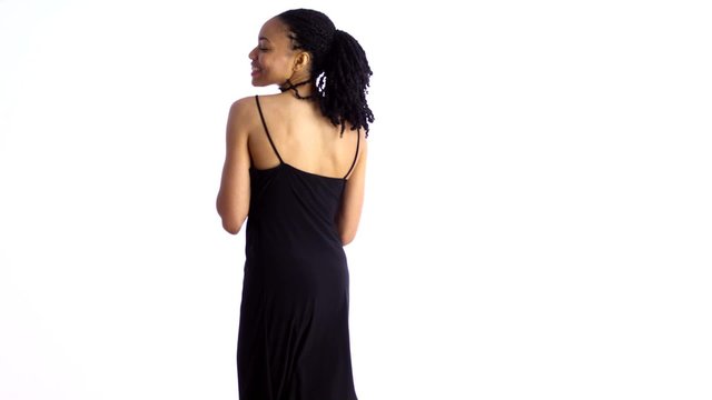 Pretty African woman rocking her new black dress
