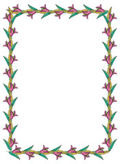 Beautiful frame with lilies
