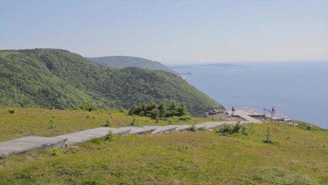 Hikers Along The Skyline Trail In Cape Breton Nova Scotia