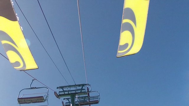 skis and ski lift