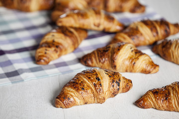 Delicious croissants close-up