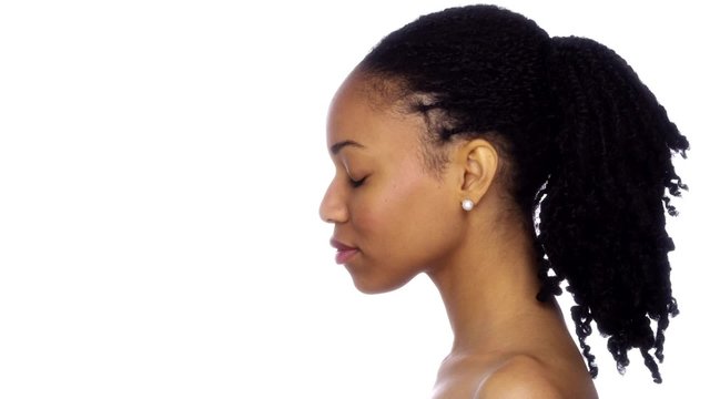 Profile of black woman