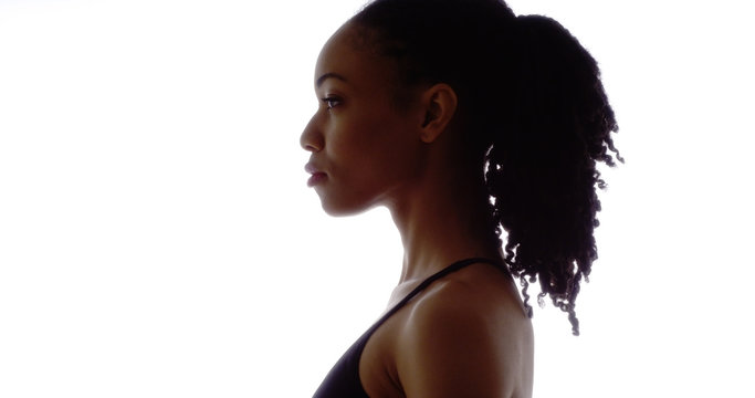Profile of strong black woman