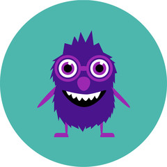 Vector set of cartoon cute monsters and aliens.