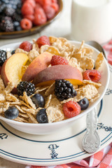 Berry fruits and corn flakes